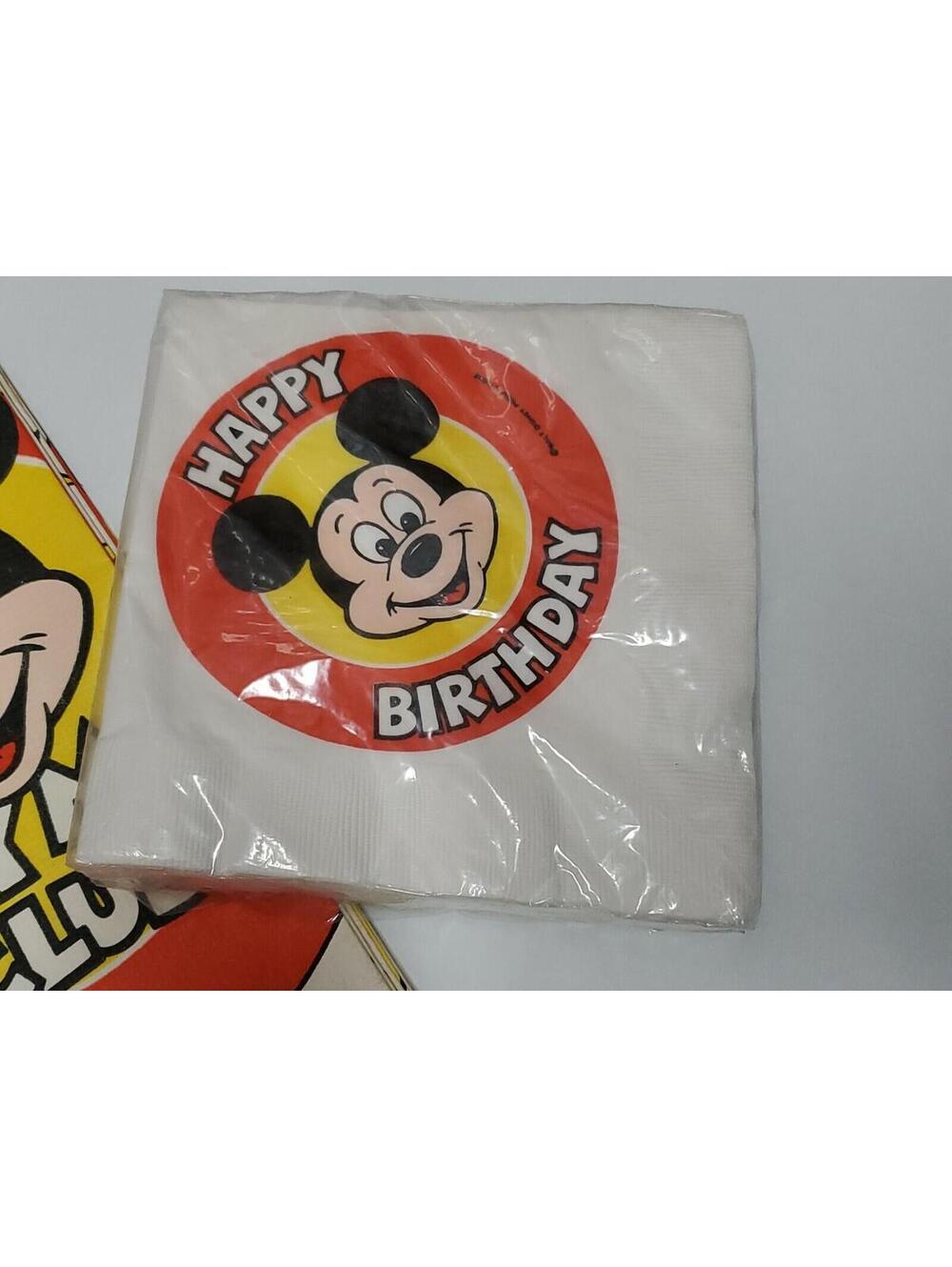 Vintage Mickey Mouse Napkins Happy Birthday Supplies Hallmark Sealed